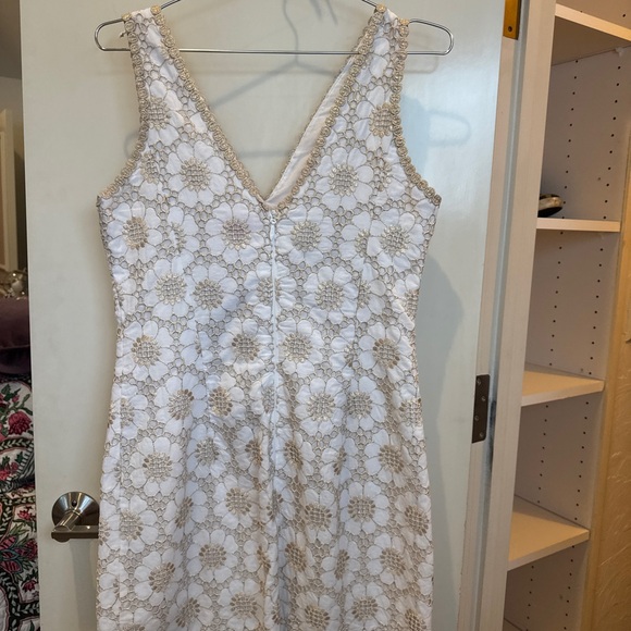 Lilly Pulitzer White and Gold Floral Mini Dress - Picture 3 of 4
